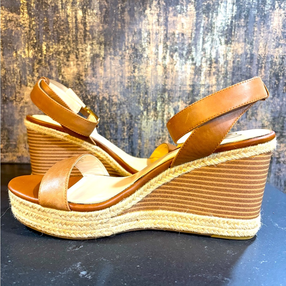 Sun-kissed brown wedge sandals